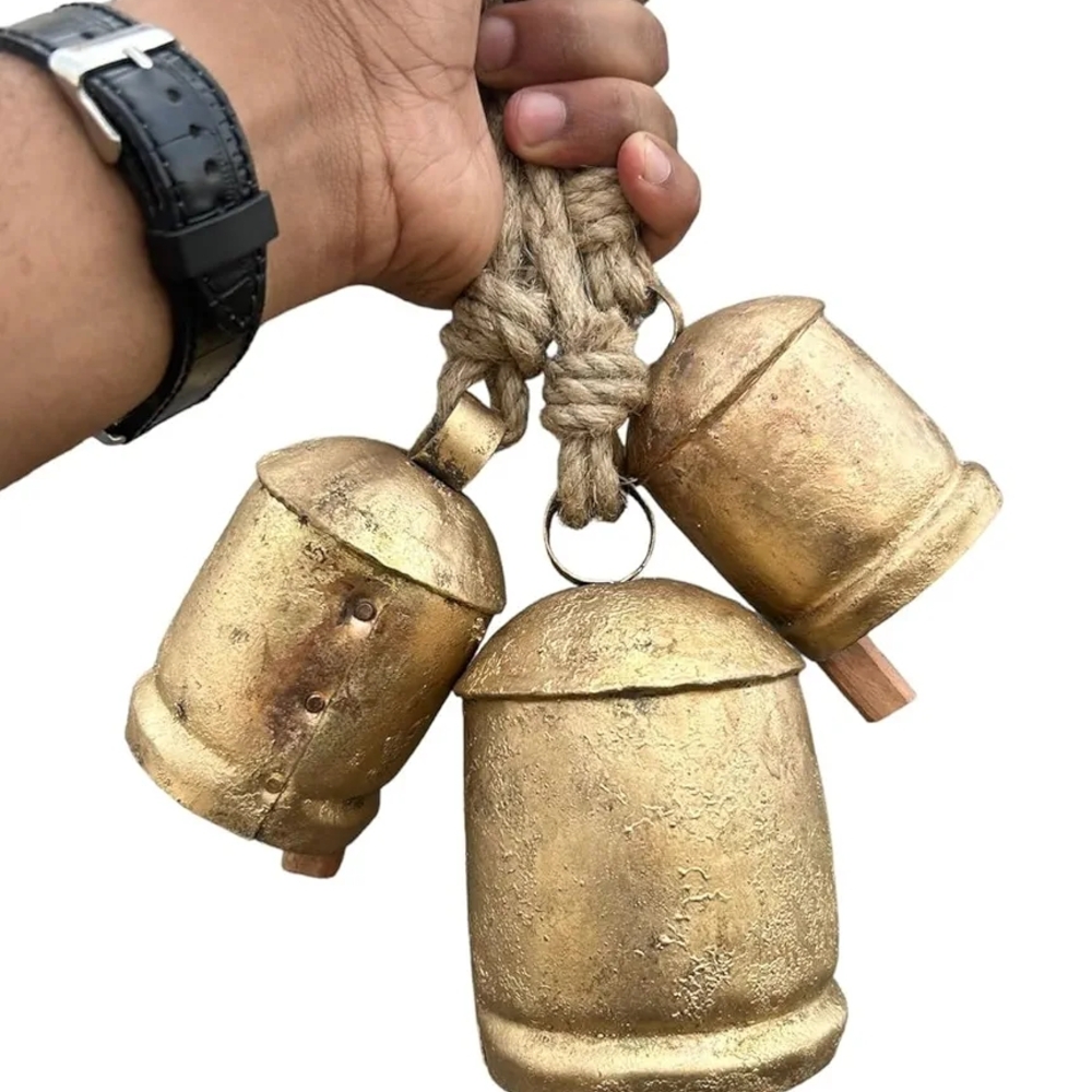 Rustic Cow Bells On Rope - Picture 2 of 6